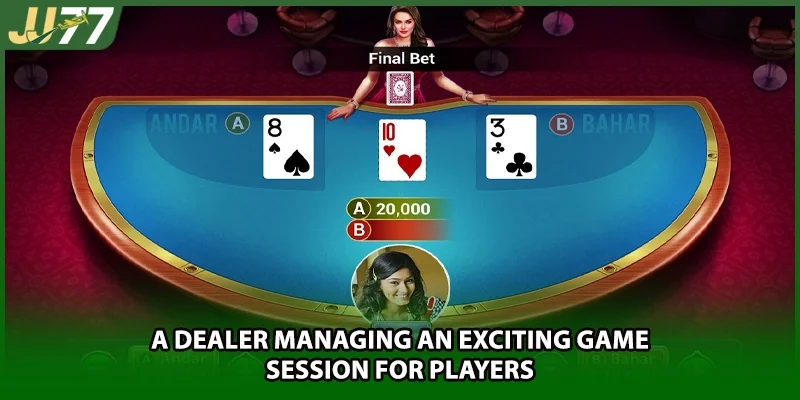 A dealer managing an exciting game session for players