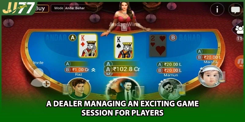 A dealer managing an exciting game session for players