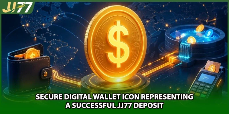 Secure digital wallet icon representing a successful JJ77 deposit