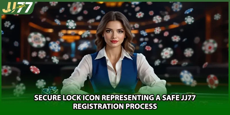 Secure lock icon representing a safe JJ77 registration process